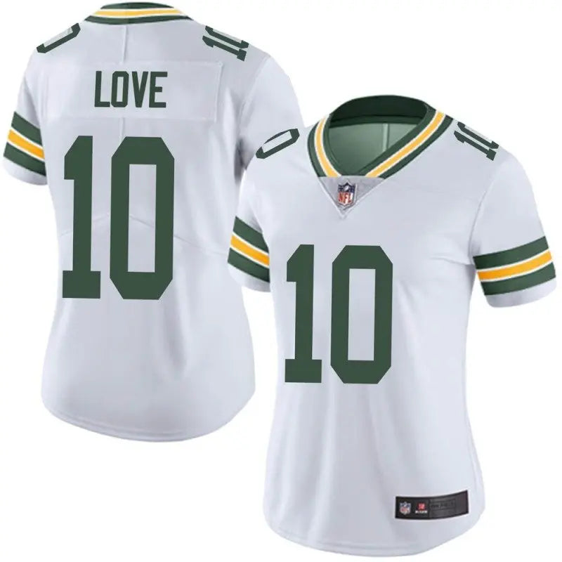 Women's Green Bay Packers #10 Jordans Love White Limited Vapor Untouchable Jersey inbean