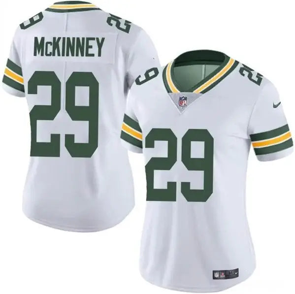 Women's Green Bay Packers #29 Xavier McKinney White Vapor Limited Football Stitched Jersey(Run Small) inbean