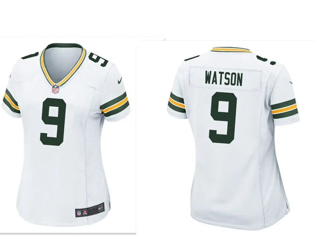 Women's Green Bay Packers #9 Christian Watson White Vapor Untouchable Limited Stitched Football Jersey inbean