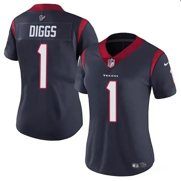 Women's Houston Texans #1 Stefon Diggs Navy Vapor Untouchable Limited Stitched Jersey inbean