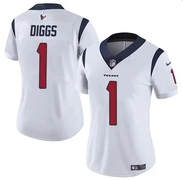 Women's Houston Texans #1 Stefon Diggs White Vapor Untouchable Limited Stitched Jersey inbean