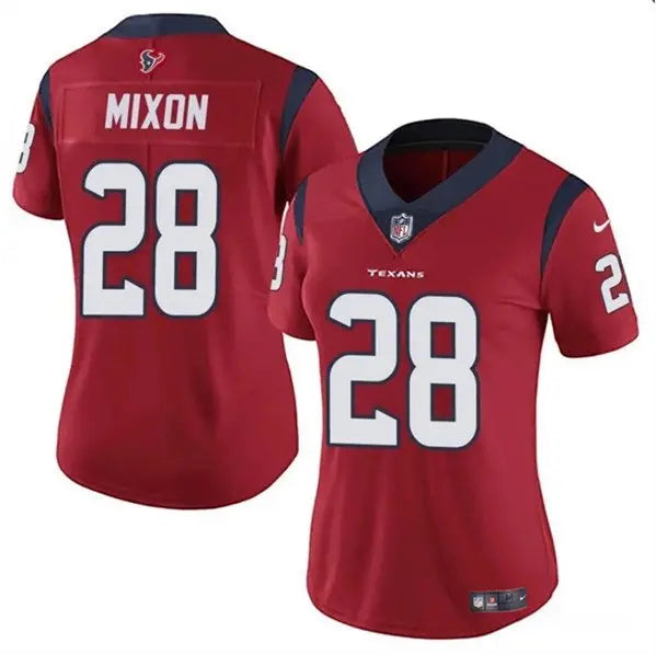 Women's Houston Texans #28 Joe Mixon Red Vapor Untouchable Limited Stitched Jersey inbean