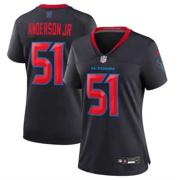 Women's Houston Texans #51 Will Anderson Jr. Navy 2024 2nd Alternate Stitched Jersey inbean