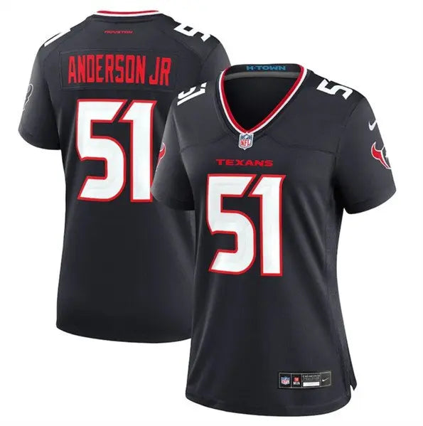 Women's Houston Texans #51 Will Anderson Jr. Navy 2024 Stitched Jersey inbean