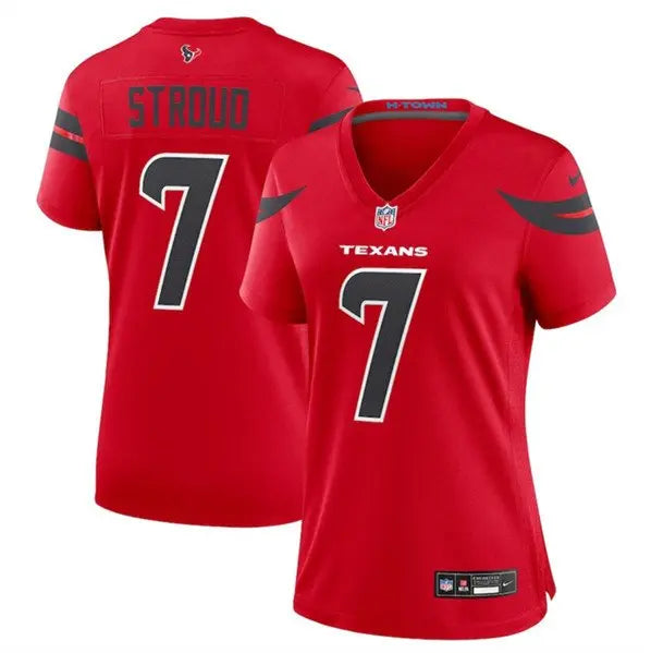 Women's Houston Texans #7 C.J. Stroud Red 2024 Alternate Stitched Jersey inbean