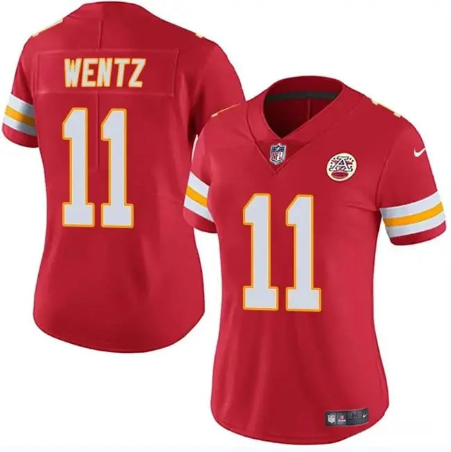 Women's Kansas City Chiefs #11 Carson Wentz Red Vapor Untouchable Limited Football Stitched Jersey(Run Small) inbean