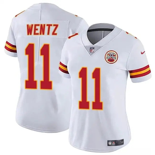 Women's Kansas City Chiefs #11 Carson Wentz White Vapor Untouchable Limited Football Stitched Jersey(Run Small) inbean