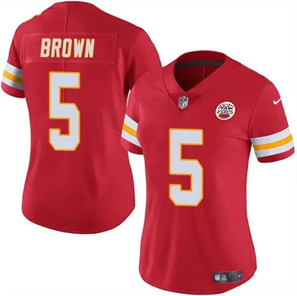 Women's Kansas City Chiefs #5 Hollywood Brown Red Vapor Untouchable Limited Football Stitched Jersey(Run Small) inbean