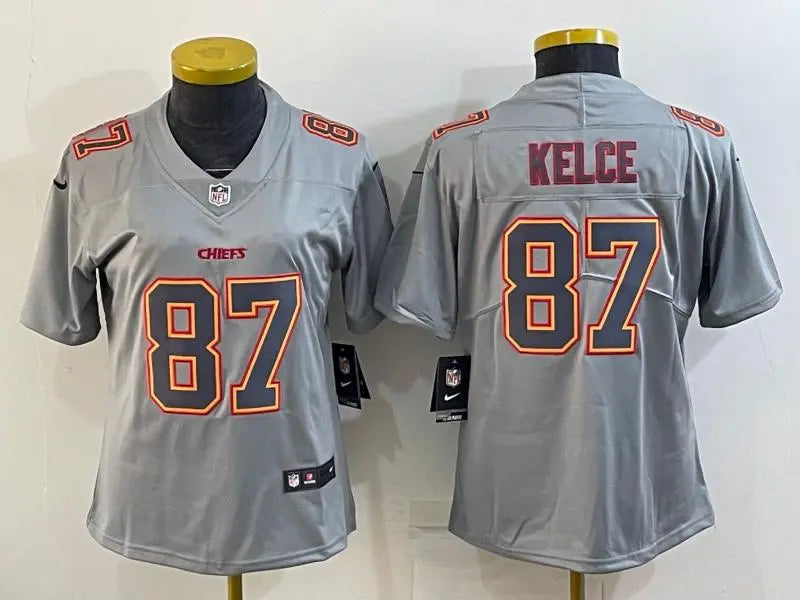 Women's Kansas City Chiefs #87 Travis Kelce Patrick Mahomes Atmosphere Fashion Stitched Jersey inbean