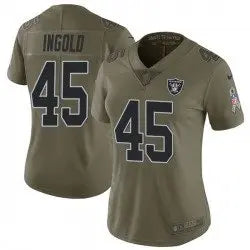 Women's Las Vegas Raiders #45 Alec Ingold Limited Green 2017 Salute to Service Jersey inbean