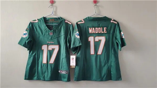 Women's Miami Dolphins #17 Jaylen Waddle Aqua F.U.S.E. Vapor Untouchable Football Stitched Jersey(Run Small) inbean