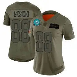 Women's Miami Dolphins #88 Mike Gesicki Limited Camo 2019 Salute to Service Jersey inbean