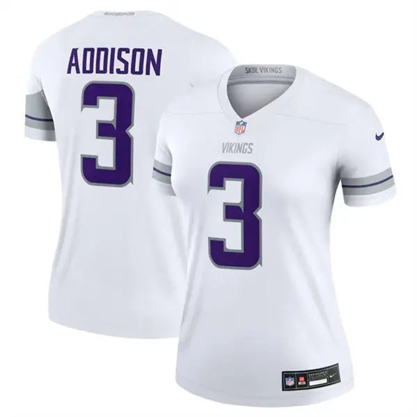 Women's Minnesota Vikings #3 Jordans Addison White Winter Warrior Limited Football Stitched Jersey inbean