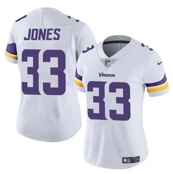 Women's Minnesota Vikings #33 Aaron Jones White Vapor Untouchable Limited Football Stitched Jersey(Run Small) inbean