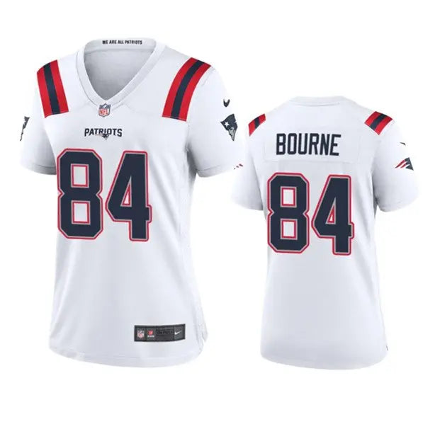 Women's New England Patriots #84 Kendrick Bourne White Stitched Jersey(Run Small) inbean