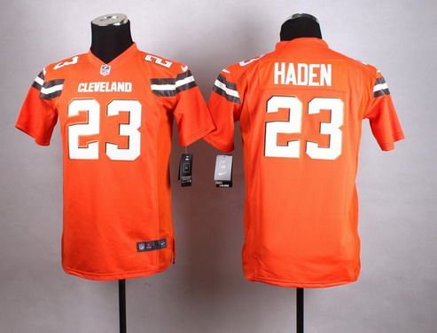 Youth Cleveland Browns #23 Joe Haden 2015 Nike Orange Game Jersey inbean