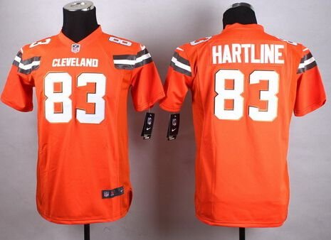 Youth Cleveland Browns #83 Brian Hartline 2015 Nike Orange Game Jersey inbean