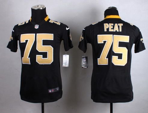 Youth New Orleans Saints #75 Andrus Peat Nike Black Game Jersey inbean