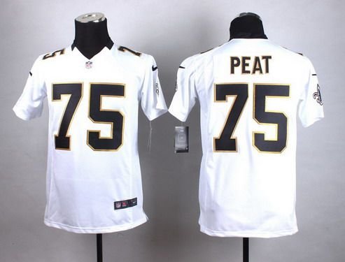 Youth New Orleans Saints #75 Andrus Peat Nike White Game Jersey inbean