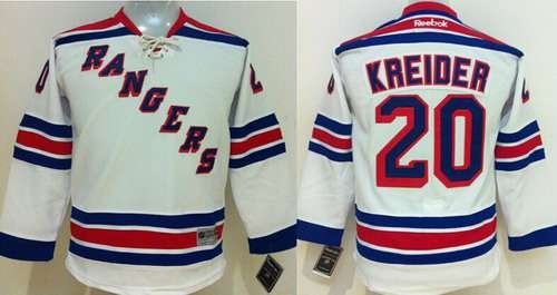 Youth New York Rangers #20 Chris Kreider White Jersey inbean