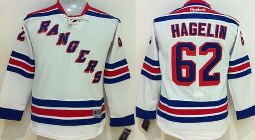 Youth New York Rangers #62 Carl Hagelin White Jersey inbean