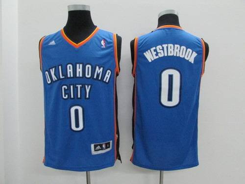 Youth Oklahoma City Thunder #0 Russell Westbrook Light Blue Jersey inbean