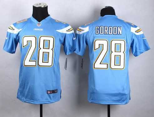 Youth San Diego Chargers #28 Melvin Gordon 2013 Light Blue Game Jersey inbean