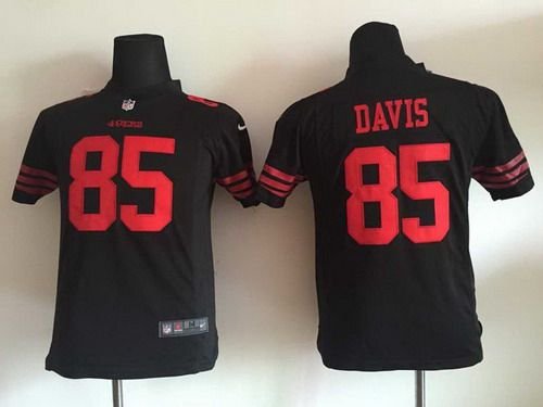 Youth San Francisco 49ers #85 Vernon Davis 2015 Nike Black Game Jersey inbean