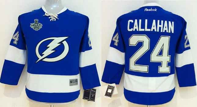 Youth Tampa Bay Lightning #24 Ryan Callahan 2015 Stanley Cup Blue Jersey inbean